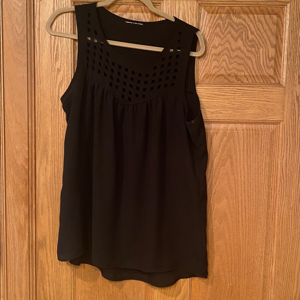 Happening in the Present Black Cutout Top